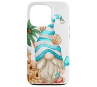 Carcasa para iPhone 13 Pro Beach Lover with Flip Flops and Sand Castle Funny GNOME