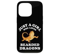 Carcasa para iPhone 13 Pro Bearded Dragon Pet Lizard Reptile Animal Gift Black