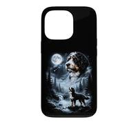 Carcasa para iPhone 13 Pro Bernedoodle Howling to The Moon Retro Doodle Doodle Dog