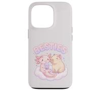 Carcasa para iPhone 13 Pro Besties Axolotl Capybara Bubble Tea Lindo Kawaii Anime Animal