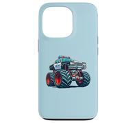 Carcasa para iPhone 13 Pro Big Wheels Police Car Vehicle Kids Boys Monster Truck