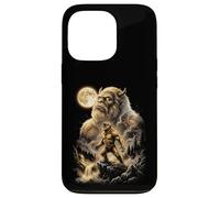 Carcasa para iPhone 13 Pro Bigfoot Aullando a la Luna Meme Sasquatch