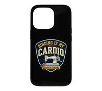 Carcasa para iPhone 13 Pro Binding Is My Cardio Funny Quilting Máquina de Coser Quilter