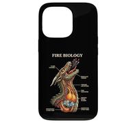 Carcasa para iPhone 13 Pro Biología del Fuego Dragón Nerd Anatomía Diagrama de Ciencias Míticas