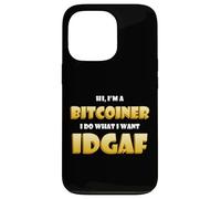 Carcasa para iPhone 13 Pro Bitcoin Idgaf Meme Cute Blockchain Costume BTC Bitcoiner