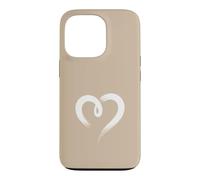 Carcasa para iPhone 13 Pro Blanco Arena Tan Mano Dibujado Corazón Lindo Estética