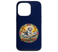 Carcasa para iPhone 13 Pro Bobtail Perro Surfing Playa Gafas de Sol Vacaciones Olas