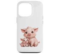 Carcasa para iPhone 13 Pro Bonito diseño de mamá cerdita y Cerdito bebé