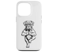 Carcasa para iPhone 13 Pro Bóxer Yoga Cachorro Pogi Divertida Postura de árbol Vrikshasana