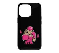 Carcasa para iPhone 13 Pro Boxing Black African American Fight Breast Cancer Ribbon