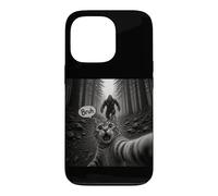 Carcasa para iPhone 13 Pro Bruh Cat Selfie Bigfoot Sasquatch Scared Cat Meme Gráfico