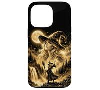 Carcasa para iPhone 13 Pro Bruja Encantadora Luna Llena Bosque Lanzador de Hechizos