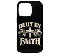 Carcasa para iPhone 13 Pro Built by Faith Christian Prayer Levantamiento de Pesas Gimnasio Entren