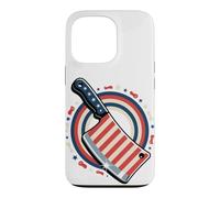 Carcasa para iPhone 13 Pro Butcher American Flag Meat Cutter Cleaver Patriotic