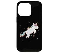 Carcasa para iPhone 13 Pro Caballo de fantasía Unicornio Saltando con Cola Colorida