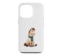 Carcasa para iPhone 13 Pro Caballo Lector con Libro y Bufanda