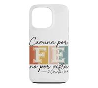 Carcasa para iPhone 13 Pro Camina por Fe Christian Español Fe Escritura Biblia Versículo