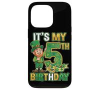 Carcasa para iPhone 13 Pro Camisa de 5º cumpleaños para el día de San Patricio, para niño y niña de 5 años