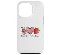 Carcasa para iPhone 13 Pro Camisas Peace Love Strawberry Farmer Strawberries Lover Fruit