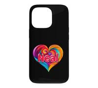 Carcasa para iPhone 13 Pro Camiseta Colorida con Nombre I Heart Love Neal