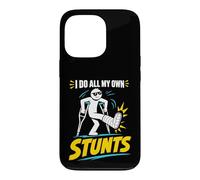 Carcasa para iPhone 13 Pro Camiseta con Texto en inglés I Do My Own Stunts Get Well Funny Injury Leg