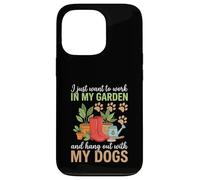 Carcasa para iPhone 13 Pro Camiseta con Texto en inglés I Just Want to Work in My Garden para Salir con Perros