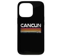 Carcasa para iPhone 13 Pro Cancún México Retro Rayas Vintage Beach Travel Design