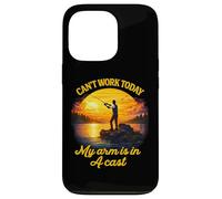 Carcasa para iPhone 13 Pro Can't Work Today My Arm is in A Cast Fly Fishing Humor Divertido