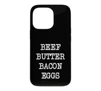 Carcasa para iPhone 13 Pro Carnívoro Carne de Vaca Mantequilla beicon Huevos Comer Carne Dieta Keto
