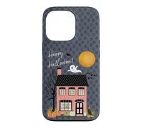 Carcasa para iPhone 13 Pro Casa Rosa Encantada de Halloween con Fantasma