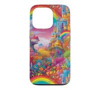 Carcasa para iPhone 13 Pro Castillo Rainbow Fairytale Magical Princess Design
