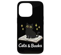 Carcasa para iPhone 13 Pro Cats & Books Lector de Libros de Lectura de Gatos Negros