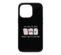Carcasa para iPhone 13 Pro Cats Make Me Happy Humans Make My Head Hurt for Cat Lovers