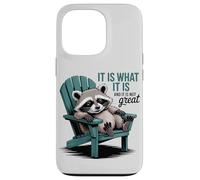Carcasa para iPhone 13 Pro Chill Raccoon Lazy Summer Actitud - Cita Divertida
