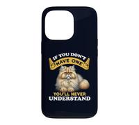 Carcasa para iPhone 13 Pro Chinchilla Gato Persa Mamá/Papá Divertido Gato Dueño Humor