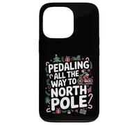 Carcasa para iPhone 13 Pro Ciclista de Navidad - Pedaleando Todo el Camino hacia el Polo Norte
