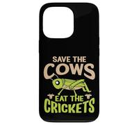 Carcasa para iPhone 13 Pro Cita Divertida Vegana - Eat The Crickets - Save The Cows