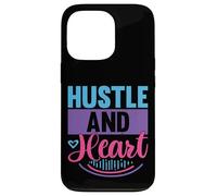 Carcasa para iPhone 13 Pro Cita Motivacional inspiradora de Hustle and Heart