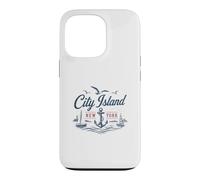 Carcasa para iPhone 13 Pro City Island Bronx New York Nautical Anchor Vintage Velero