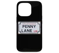 Carcasa para iPhone 13 Pro City of Liverpool Penny Lane L18 Street Sign Envejecido