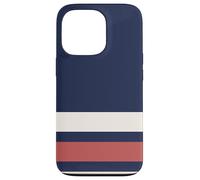 Carcasa para iPhone 13 Pro Classic Navy Red White Horizontal Stripes Chic Pattern