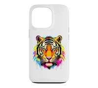 Carcasa para iPhone 13 Pro Colourful Cool Tiger Head in Vivid Shades Artistic Designed