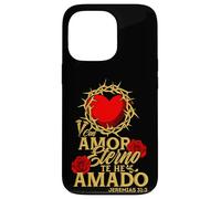 Carcasa para iPhone 13 Pro con Amor Eterno te he Amado, versículo Jeremías 31:3