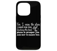 Carcasa para iPhone 13 Pro Conozco los Planes Que Tengo para ti Mensaje Cristiano