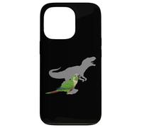 Carcasa para iPhone 13 Pro Conure de mejillas Verdes con T Rex Shadow Bird Lovers