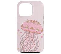 Carcasa para iPhone 13 Pro Coquette Jellyfish Pink Bow Pearls Soft Girl Aesthetic