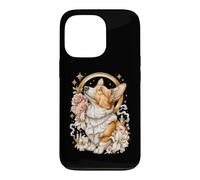 Carcasa para iPhone 13 Pro Corgi Coquette Católica Sagrada Vintage Kitsch Floral Roses