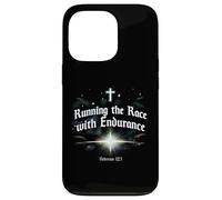 Carcasa para iPhone 13 Pro Corriendo la Carrera con Endurance Hebrews 12:1 Christian