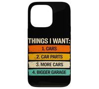 Carcasa para iPhone 13 Pro Cosas Que Quiero Coches Piezas de Coche Garaje más Grande Amante de los Coches