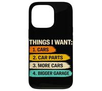 Carcasa para iPhone 13 Pro Cosas Que Quiero Coches Piezas de Coche Garaje más Grande Amante de los Coches